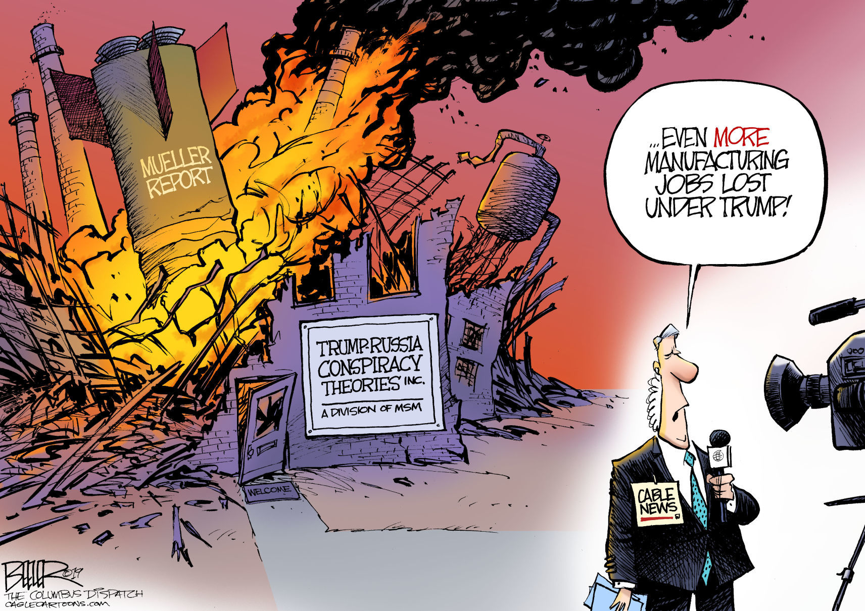 Mueller and the Media by Nate Beeler, The Columbus Dispatch